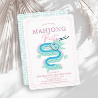 Jade GreenDragon Pink Chinoiserie Mahjong Birthday