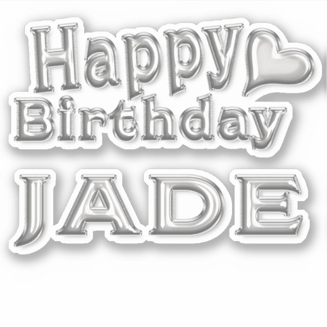 Jade Happy Birthday silver Sticker (Front)