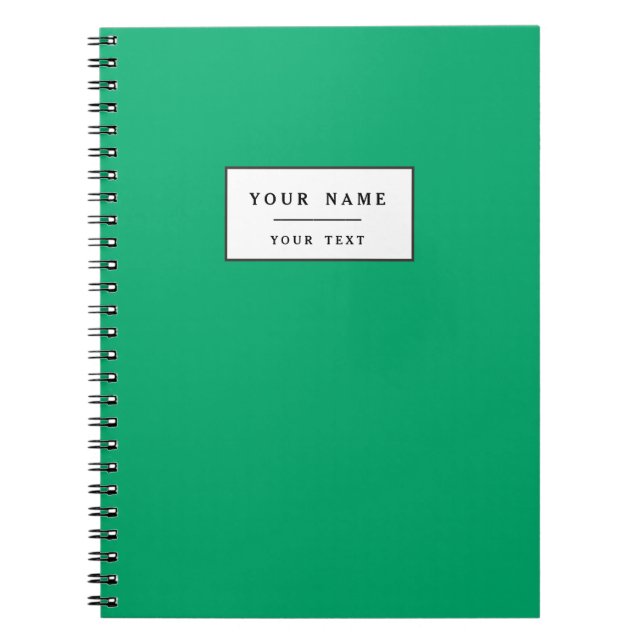 Jade High End Solid Coloured Spiral Notebook (Front)