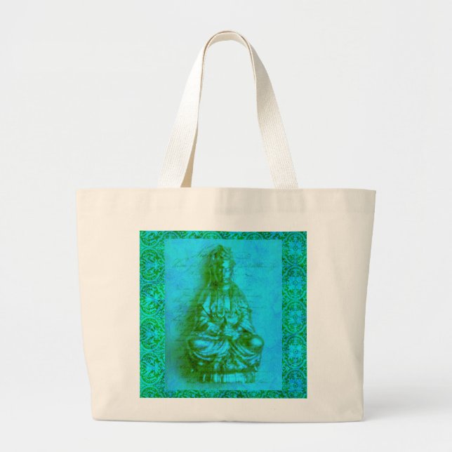 Jade Kwan Yin Large Tote Bag (Front)