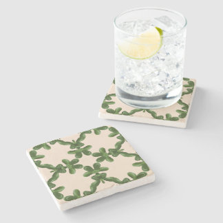 Jade Lattice in Cream Stone Coaster