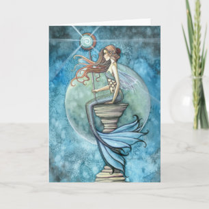 Jade Moon Mermaid Greeting Card by Molly Harrison
