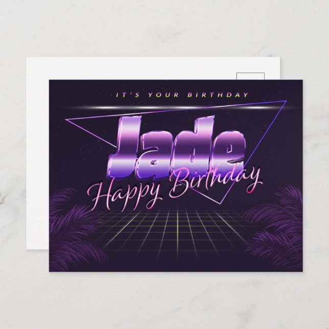 Jade Name First name pura postcard birthday (Front/Back)