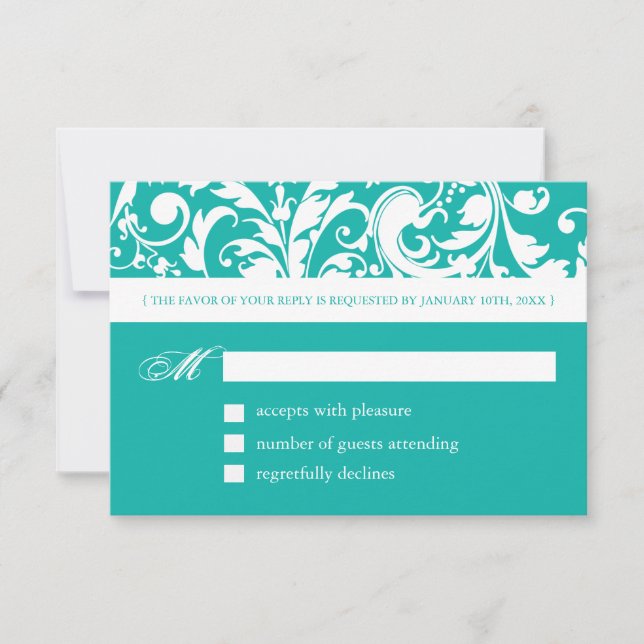 Jade Reply Cards - RSVP 3.5" X 5" (Front)