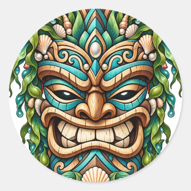 Jade Shell Tiki Sticker (Front)