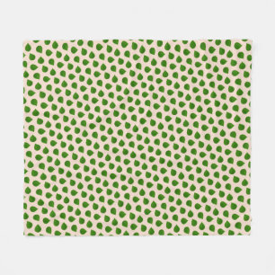 Jade Tree Green Leaves on Beige Fleece Blanket