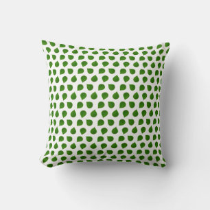 Jade Tree Green Leaves on White Cushion