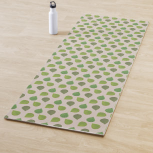 Jade Tree Leaves on Beige Yoga Mat