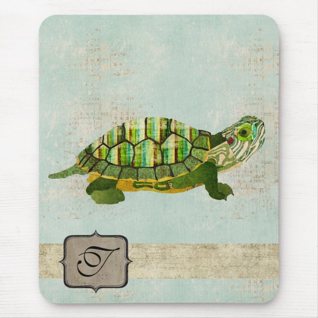 Jade Turtle Monogram Mousepad (Front)