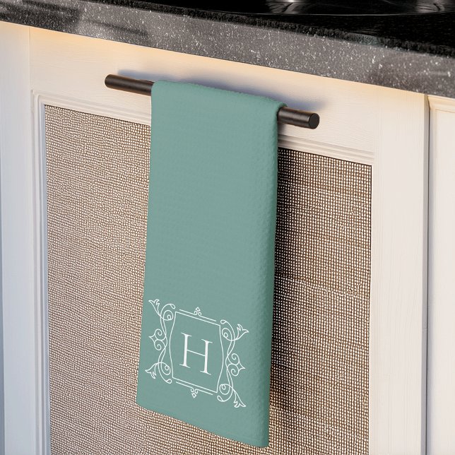 Jade | Vintage Frame Monogram Tea Towel (Creator Uploaded)