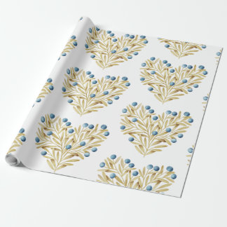 J'adore. Adore Fall. Fall leaves and blue berries Wrapping Paper