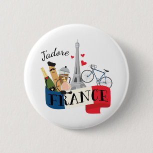 Jadore France 6 Cm Round Badge