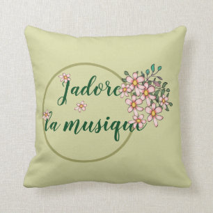 j'adore la musique - throw pillow for music lovers