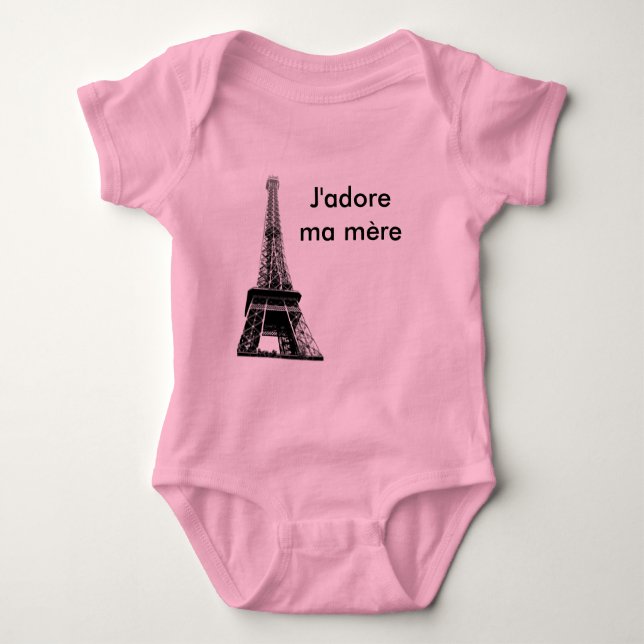 J'adore ma mere baby baby bodysuit (Front)