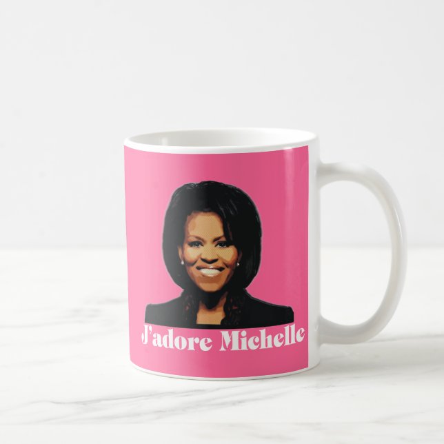 J'adore Michelle coffee Mug in Strawberry Pink (Right)