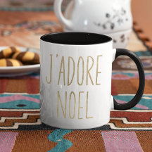 J'adore Noel Gold And Black Minimalist Christmas
