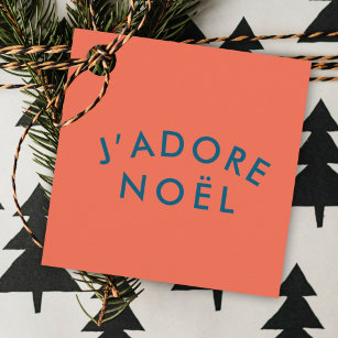 J'adore Noel   Modern Love Christmas Red Navy Favour Tags
