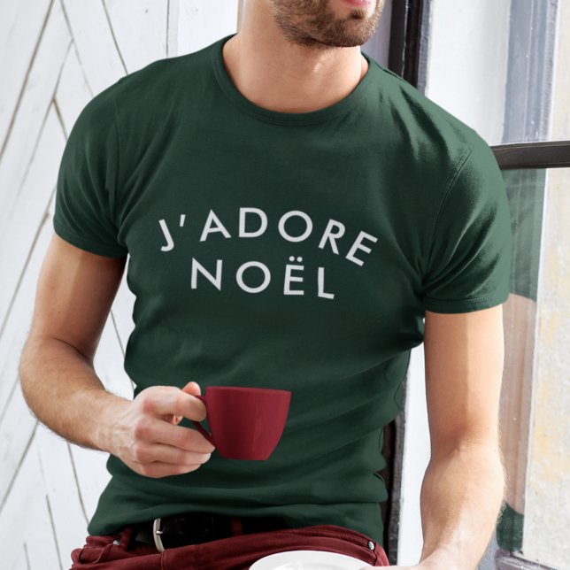 J'adore Noel | Modern Love Christmas Trendy Xmas T-Shirt (Modern holiday shirt created for stylish, elegant, and fashion-forward Christmas looks)