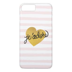 J'adore Quote Black & Gold Heart iPhone 8 Plus/7 Plus Case