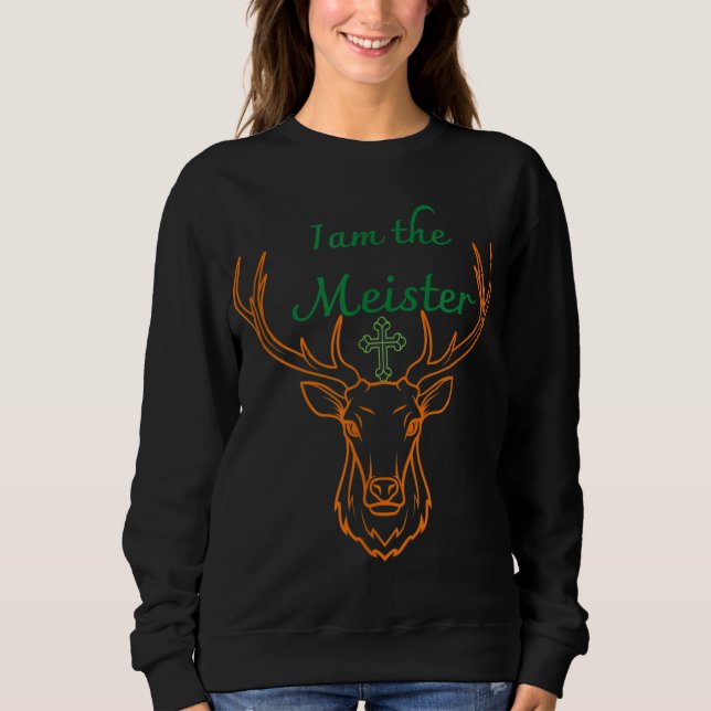 Jaegermeister Meister Deer Family Dad Mum Naughty  Sweatshirt (Front)