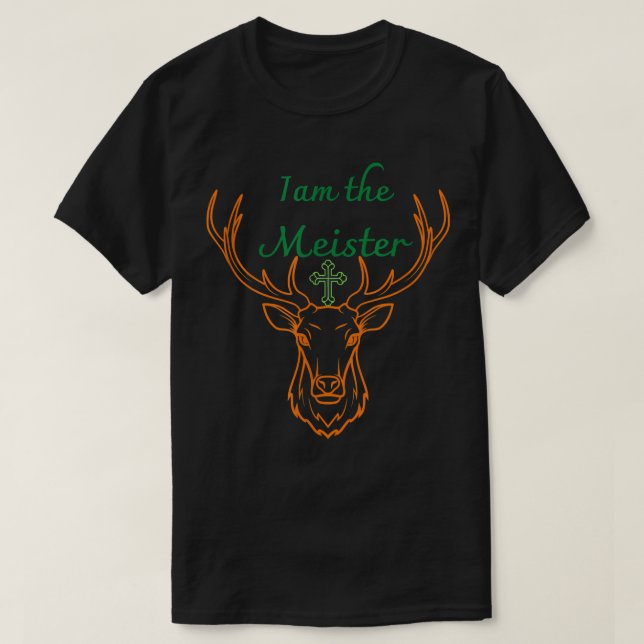 Jaegermeister Meister Deer Family Dad Mum Naughty  T-Shirt (Design Front)