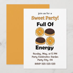 Jaffa Chocolate Orange Cake Full Of Energy Party Invitation