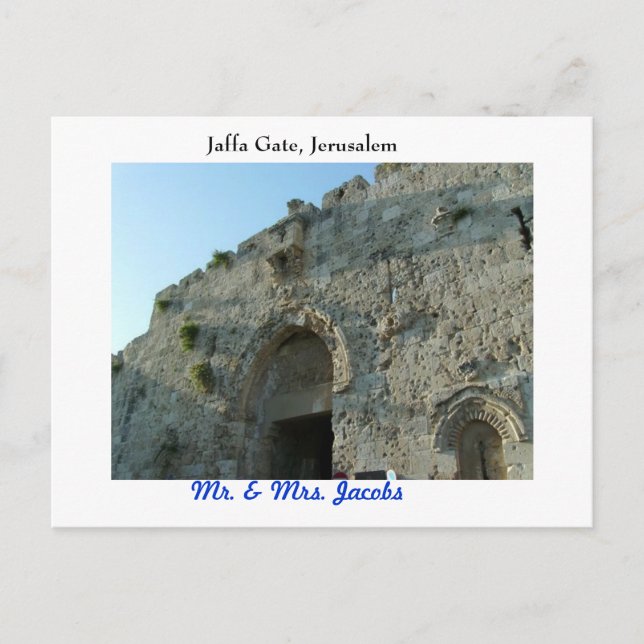 Jaffa Gate, Jerusalem Postcard (Front)