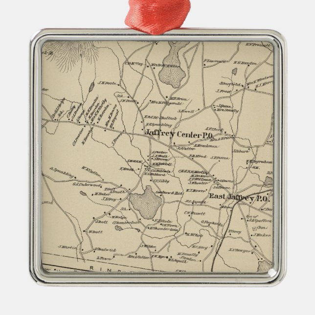 Jaffrey, Cheshire Co Metal Tree Decoration (Front)