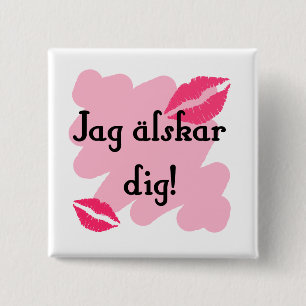 Jag älskar dig - Swedish 15 Cm Square Badge