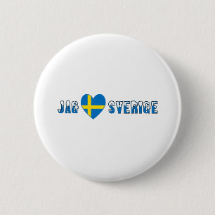 Jag Kärlek Sverige 6 Cm Round Badge