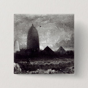 Jagannath Temple, engraved by A. Picken, 1837 15 Cm Square Badge