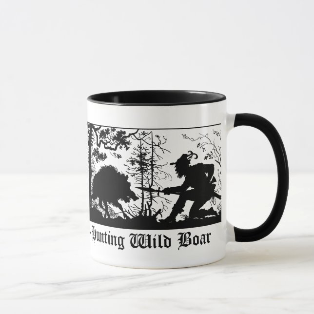 Jagd auf Wildschwein / Hunting Wild Boar German Mug (Right)