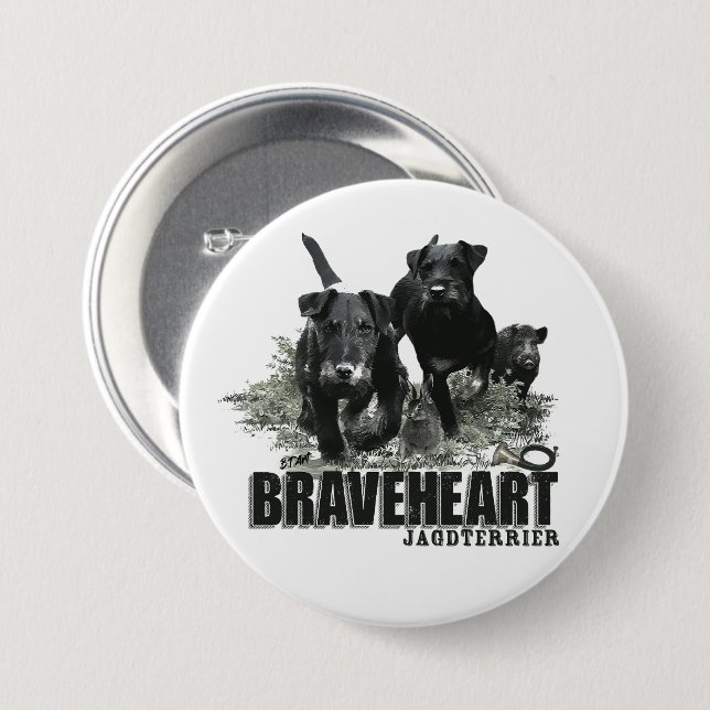 Jagdterrier  7.5 cm round badge (Front & Back)