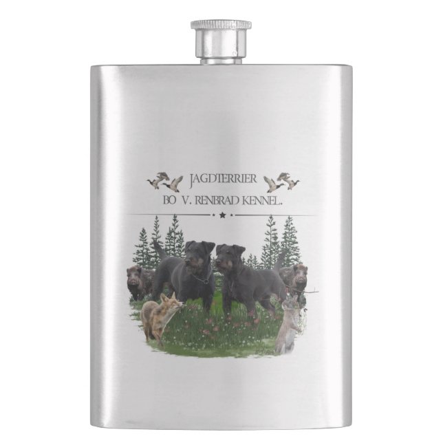 Jagdterrier Bo v. Renbrad Kennel. HP Laptop Skin C Hip Flask (Front)