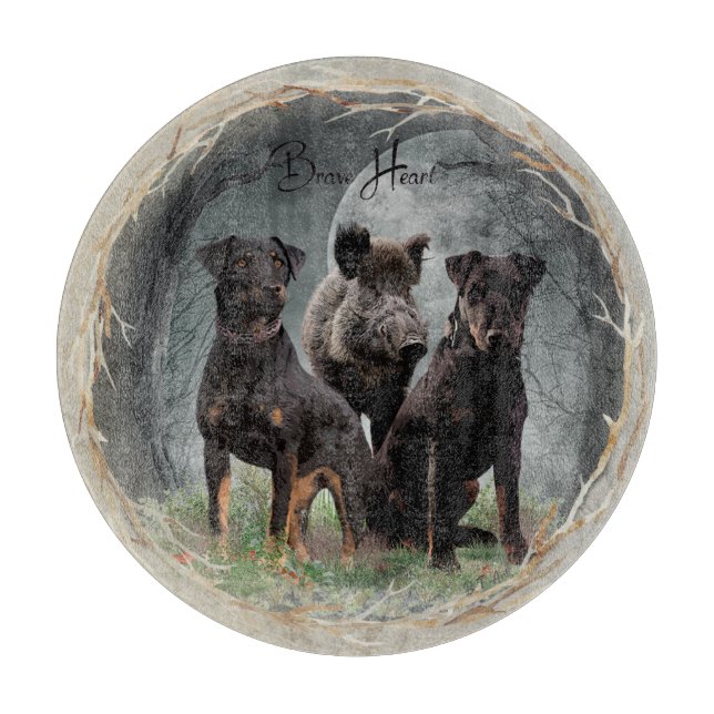Jagdterrier , brave heart   cutting board (Front)