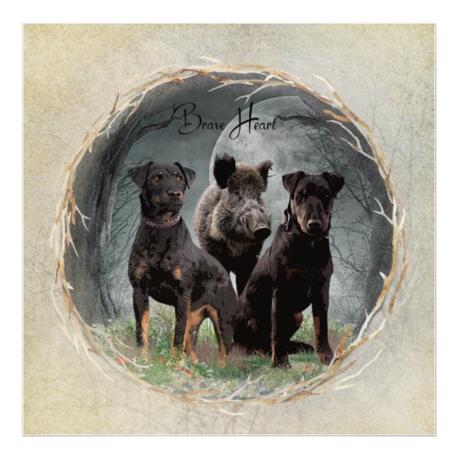 Jagdterrier , brave heart  tapestry poster acrylic (Front)
