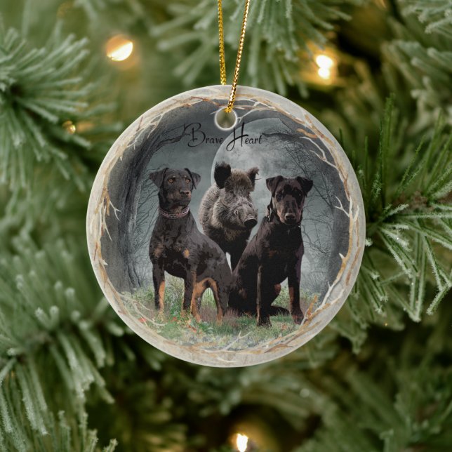 Jagdterrier , brave heart  tapestry poster acrylic ceramic tree decoration (Tree)