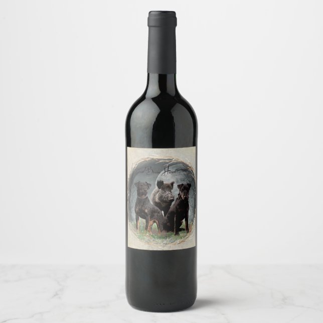 Jagdterrier , Brave Heart Wine Label (Front)