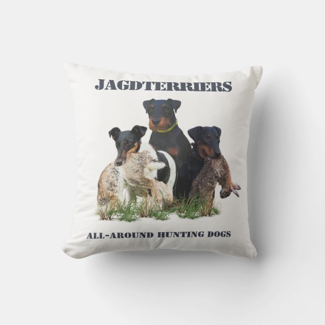 Jagdterrier  Flask T-Shirt Cushion (Front)