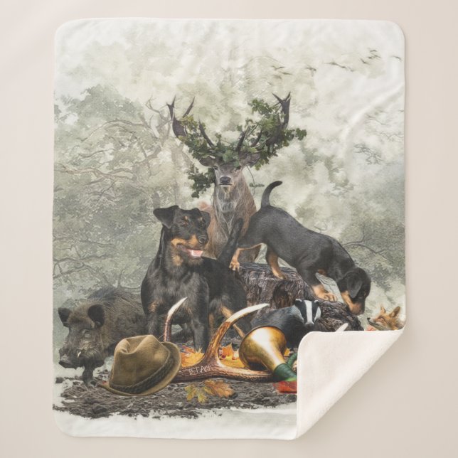 Jagdterrier, German Hunting Terrier     Sherpa Blanket (Front)
