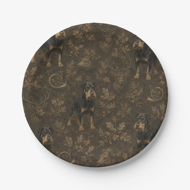 Jagdterrier- Hunting dog  Paper Plate (Front)