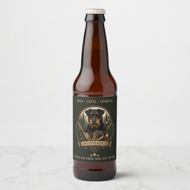 Jagdterrier ,  Hunting Logo Beer Bottle Label (Front)