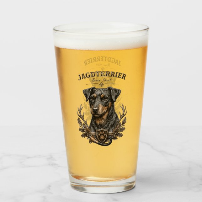 Jagdterrier ,  Hunting Logo Glass (Front Filled)