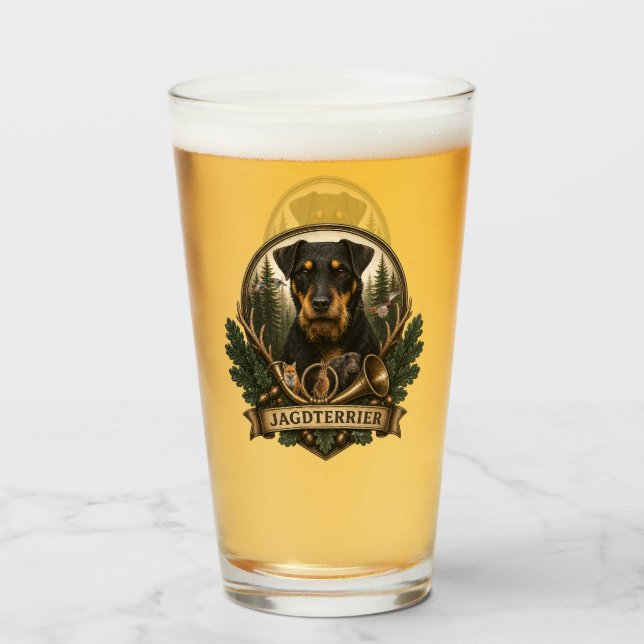 Jagdterrier ,  Hunting Logo Glass (Front Filled)