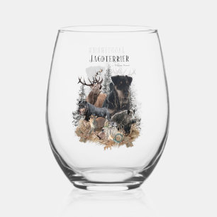 Jagdterrier Stemless Wine Glass