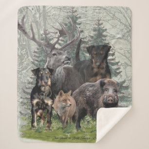 Jagdterrier Sticker Outdoor Pillow Fleece Blanket
