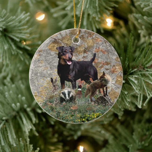 Jagdterrier Tapestry Ceramic Tree Decoration (Tree)
