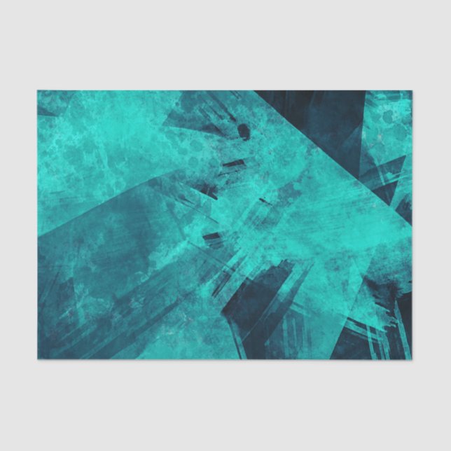 Jagged Blue Abstract Tissue Paper (Front)
