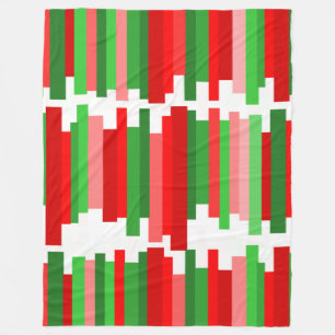 Jagged Lines – Red and Green Fleece Blanket