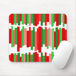 Jagged Lines – Red and Green   Mouse Pad